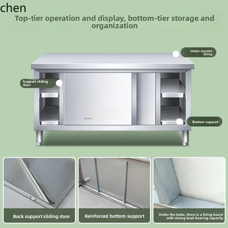 Commercial Kitchen Worktops - Mutfak Paslanmaz Çelik Tezgahı, Sürgülü Kapılı