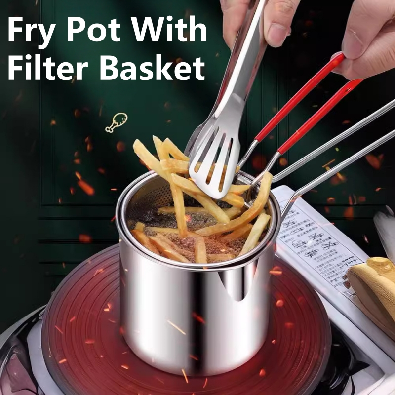 Commercial Kitchen Appliance - 304 Paslanmaz Çelik Fritöz Pot, Sepetli