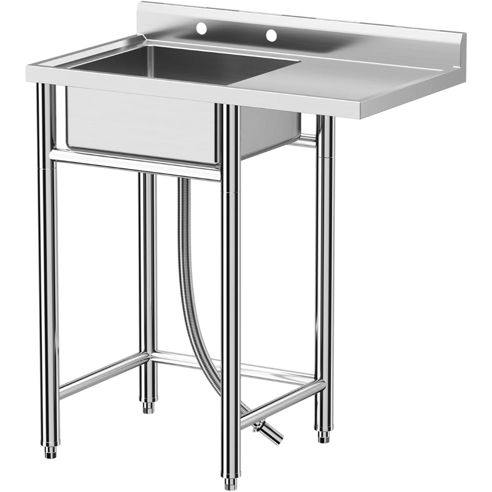 Commercial Kitchen Worktops - Paslanmaz Çelik Lavabo, 36x21x40 İnç Ayaklı