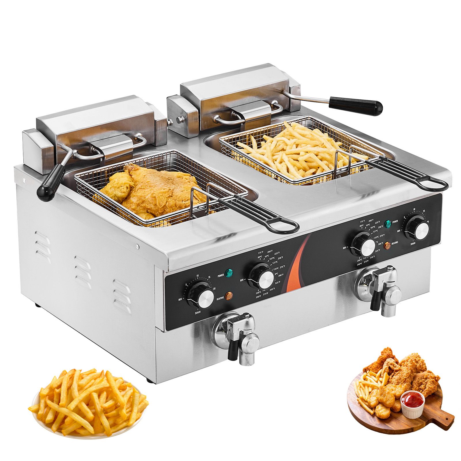 Commercial Kitchen Use - Ticari Fritöz 3500W, Çift Tanklı Elektrikli