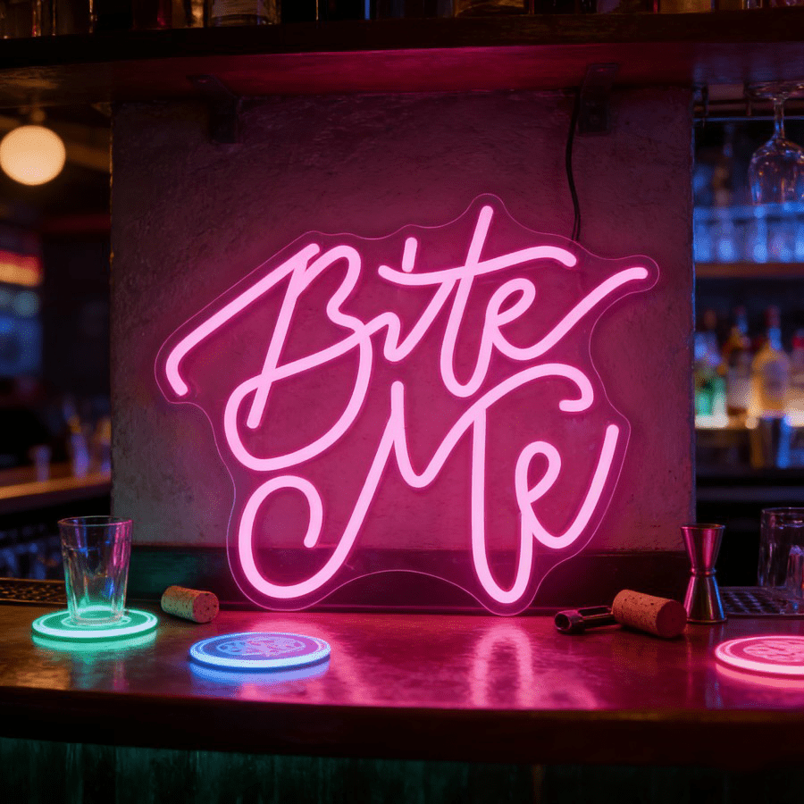 Bite Me Pembe LED Neon Tabela  - Commercial Kitchen Ideas incelemesi ve fiyatı