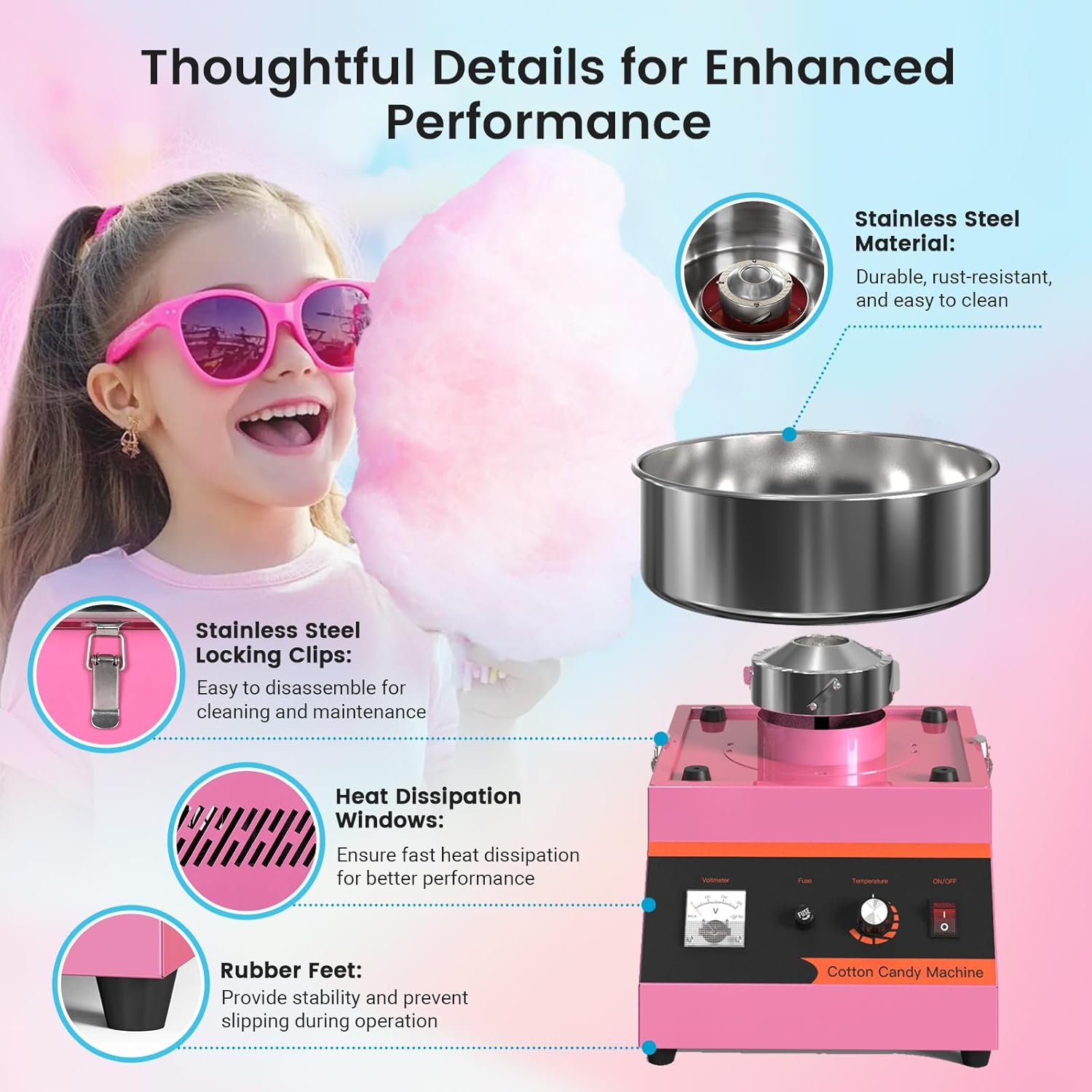 MHT2 Elektrikli Pamuk Şeker Ma - Candy Floss Machine Commercial incelemesi ve fiyatı