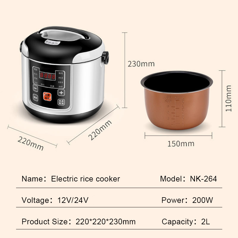 12V 24V Mini pirinç ocak araba - Commercial Rice Cooker incelemesi ve fiyatı