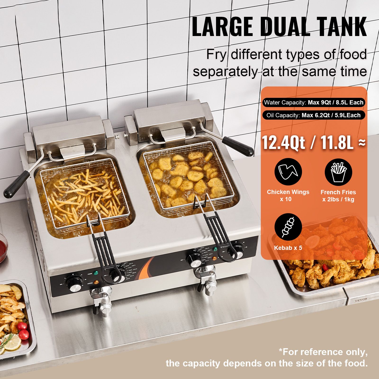 Ticari Fritöz 3500W, Çift Tank - Commercial Kitchen Use incelemesi ve fiyatı